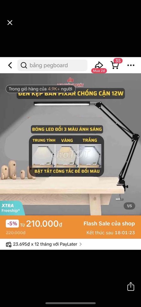 Đèn kẹp bàn Pixar chống cận. Mua bán Đèn tại Huyện Hóc Môn Tp Hồ Chí Minh được đăng bởi Thanh Thuý hình 1