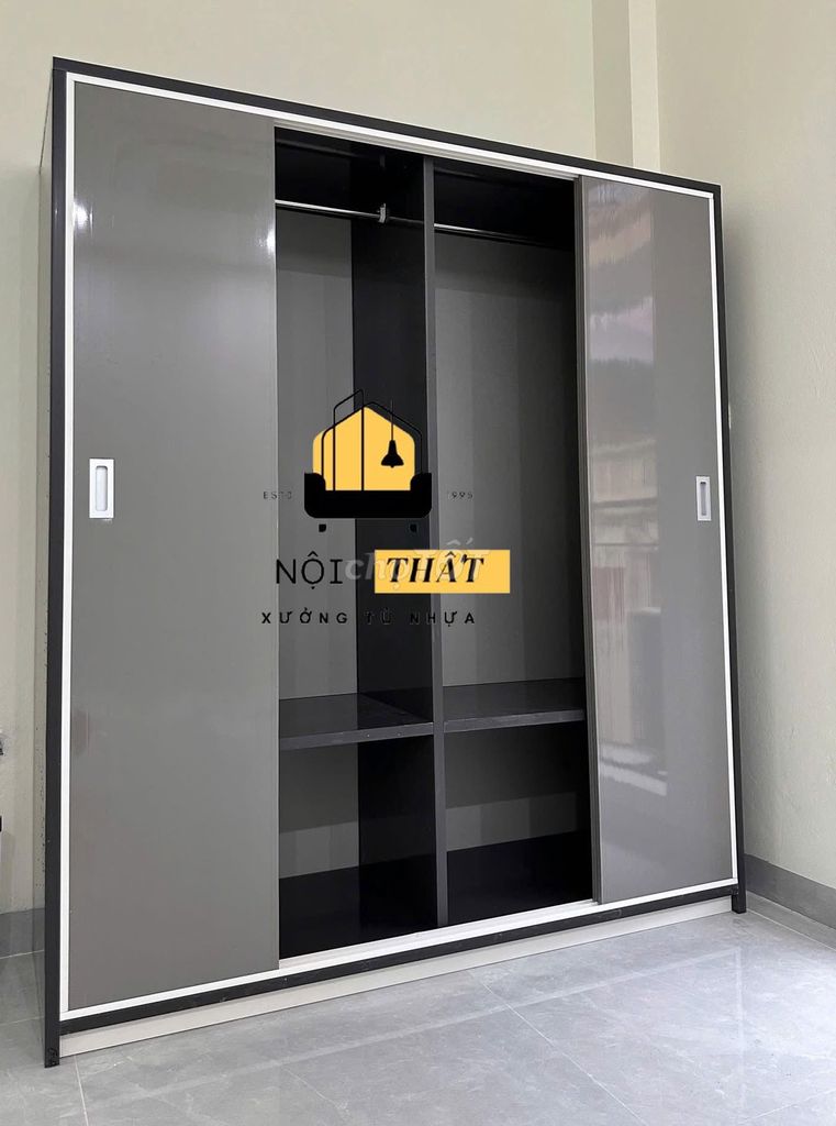 Tủ quần áo Nhựa Đài Loan Xám 1m8x1m45x45cm. Mua bán Tủ, kệ gia đình tại Thị xã Bến Cát Bình Dương được đăng bởi Cửa Hàng Nội Thất hình 1