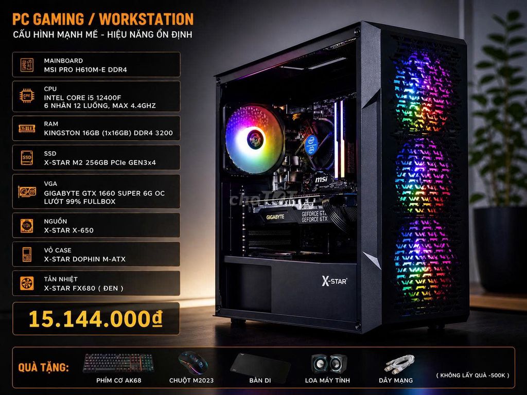 Máy tính để bàn i5 12400F 16GB/256GB GTX 1660. Mua bán Máy tính để bàn tại Huyện Thanh Trì Hà Nội được đăng bởi Hùng hình 1