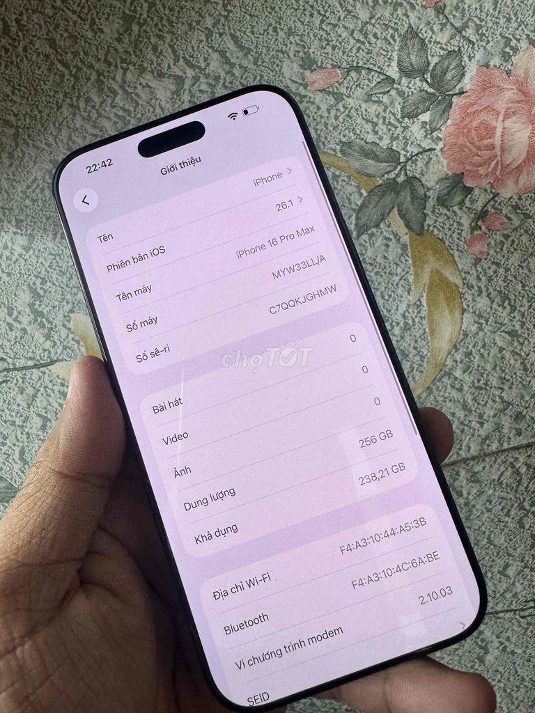 iPhone 16 Pro Max 256GB Đen. Mua bán Điện thoại tại Thành phố Dĩ An Bình Dương được đăng bởi nguyễn ngọc hình 1