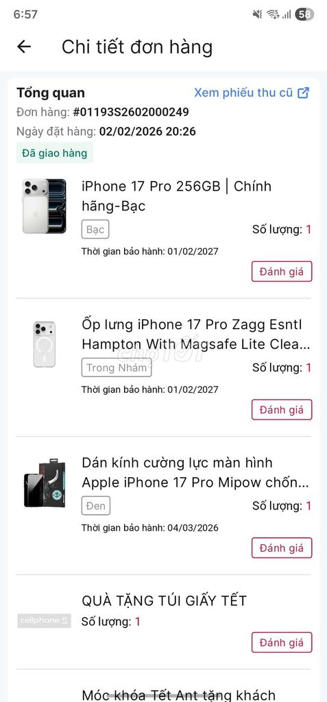 Apple iPhone 17 Pro 256GB Bạc. Mua bán Điện thoại tại Quận Ngũ Hành Sơn Đà Nẵng được đăng bởi Nguyễn Xuân Hoài hình 1