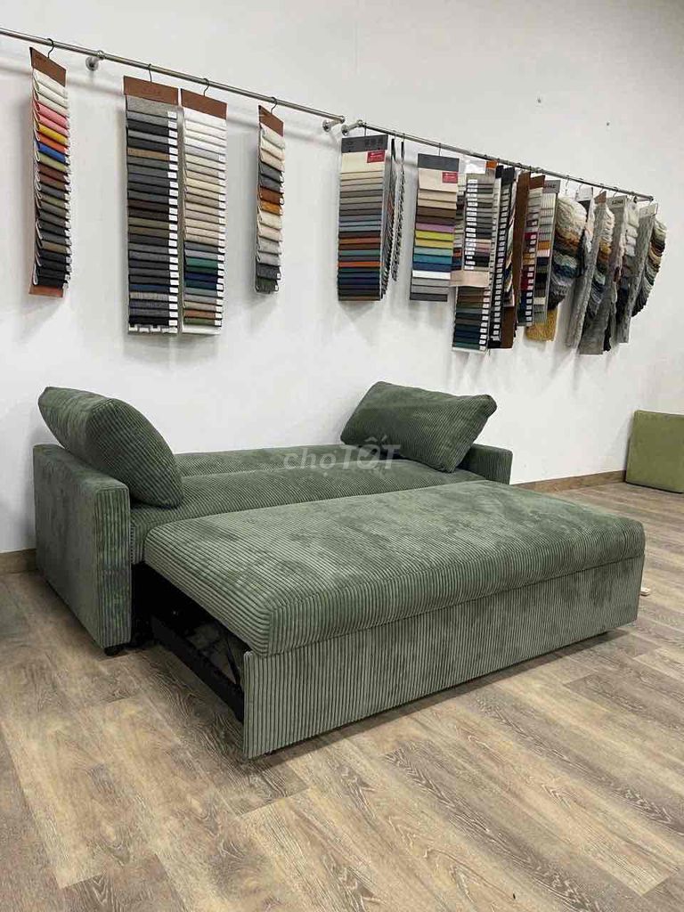 Sofa giường Vải nhung gân Xanh rêu 1m4 Gấp gọn. Mua bán Giường, chăn ga gối nệm tại Thành phố Biên Hòa Đồng Nai được đăng bởi  Nguyễn Duy Bảo Toàn hình 1
