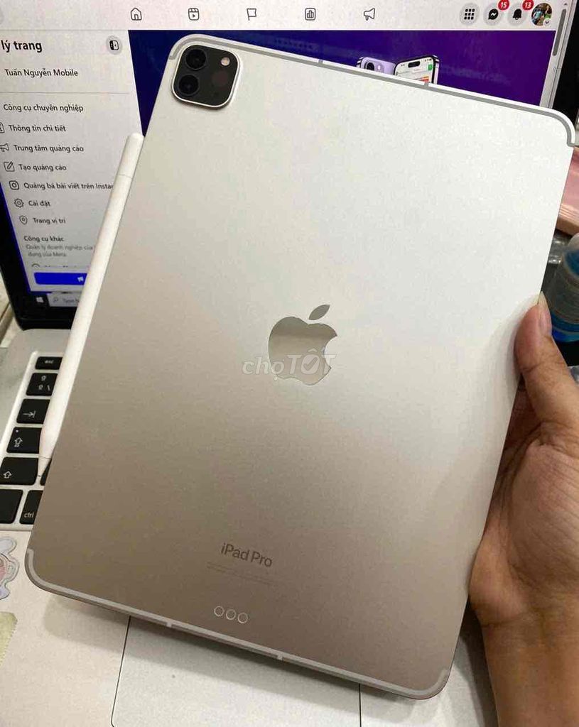 Ipad Pro M2 11inch Thế Hệ 4 Nguyên zin 98%. Mua bán Máy tính bảng tại Quận 3 Tp Hồ Chí Minh được đăng bởi Tuấn Nguyễn hình 1