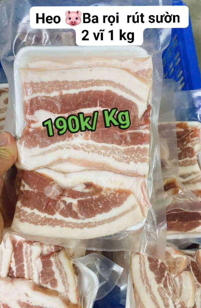 Ba rọi rút sườn. 190k/kg . chuyên sỉ menu 100 món