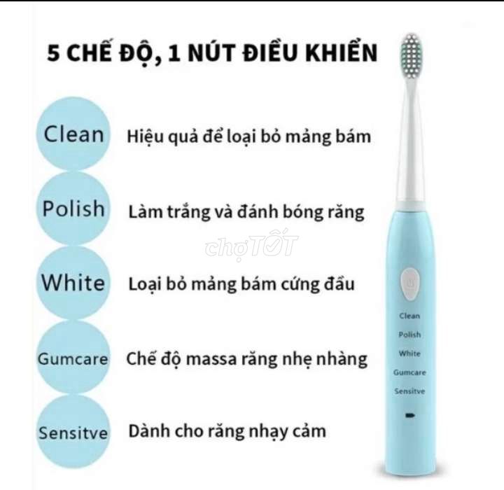 Bàn chải điện sạc pin 5 chế độ chải