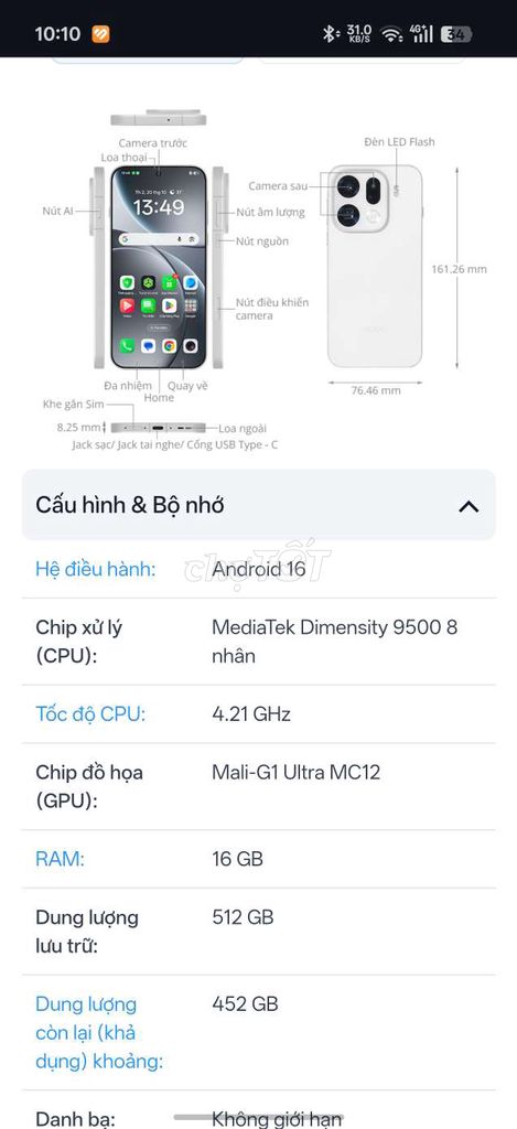 Oppo Find x9 Pro 12/256. Mua bán Điện thoại tại Thành phố Buôn Ma Thuột Đắk Lắk được đăng bởi Nguyễn Hữu Tấn hình 1