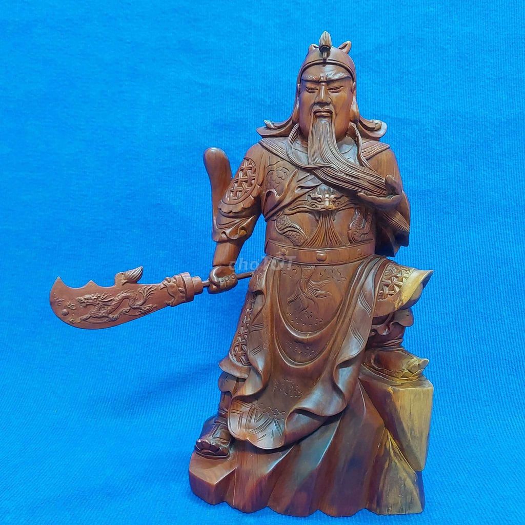 Tượng gỗ Quan Công 50cm x 26cm x 16cm