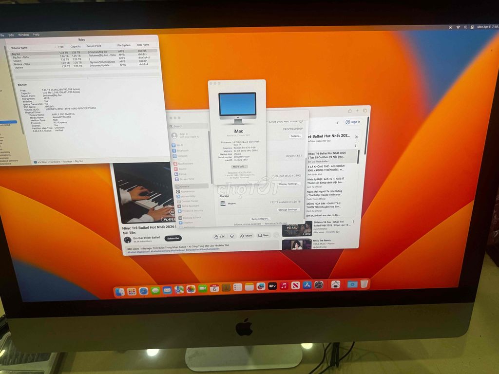 Apple iMac i7 27 inch 5k 32GB/500GB hdd 8tb. Mua bán Máy tính để bàn tại Huyện Hóc Môn Tp Hồ Chí Minh được đăng bởi Laptop mỹ hình 1