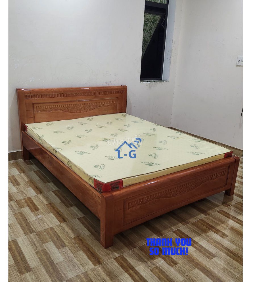 GIƯỜNG GỖ SỒI Gỗ tự nhiên, độ bền cao-- giường -. Mua bán Giường, chăn ga gối nệm tại Quận 4 Tp Hồ Chí Minh được đăng bởi GIƯỜNG SẮT SƠN LÂM hình 1