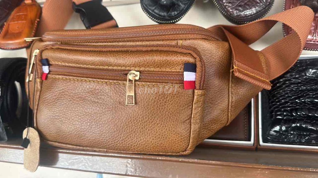 Túi đeo hông nam da thật Nâu. Mua bán Túi xách tại Quận Long Biên Hà Nội được đăng bởi Shop Đồ Da Thật hình 1