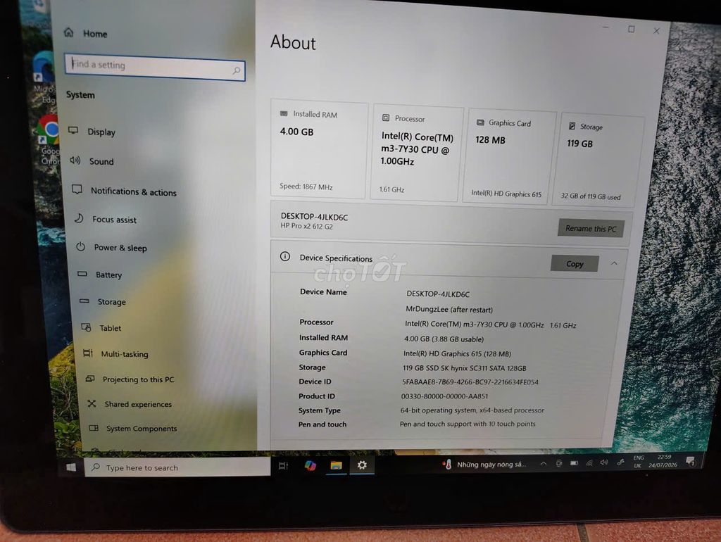 HP Pro X2 12 inch 4GB/128GB SSD Full HD+Xám 97-98%. Mua bán Máy tính bảng tại Quận Long Biên Hà Nội được đăng bởi Dung hình 1