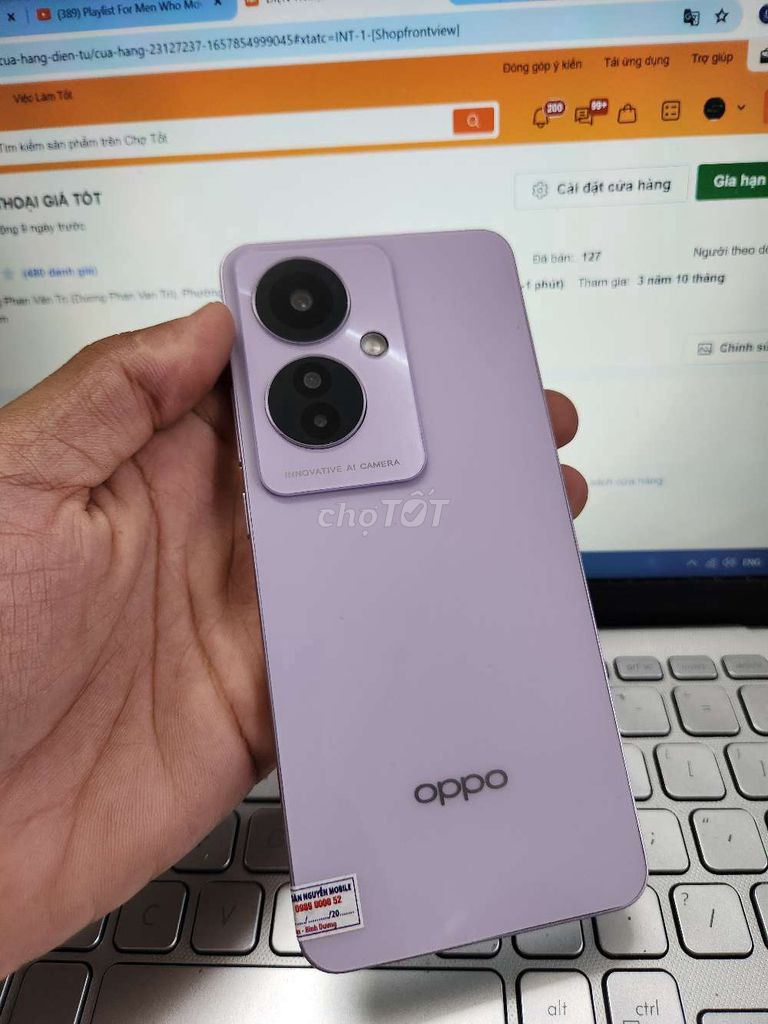 OPPO RENO 11F 5G 8GB/256GB DIMENSITY 7050 ZIN ĐẸP. Mua bán Điện thoại tại Quận Bình Thạnh Tp Hồ Chí Minh được đăng bởi Dân Mobile hình 1