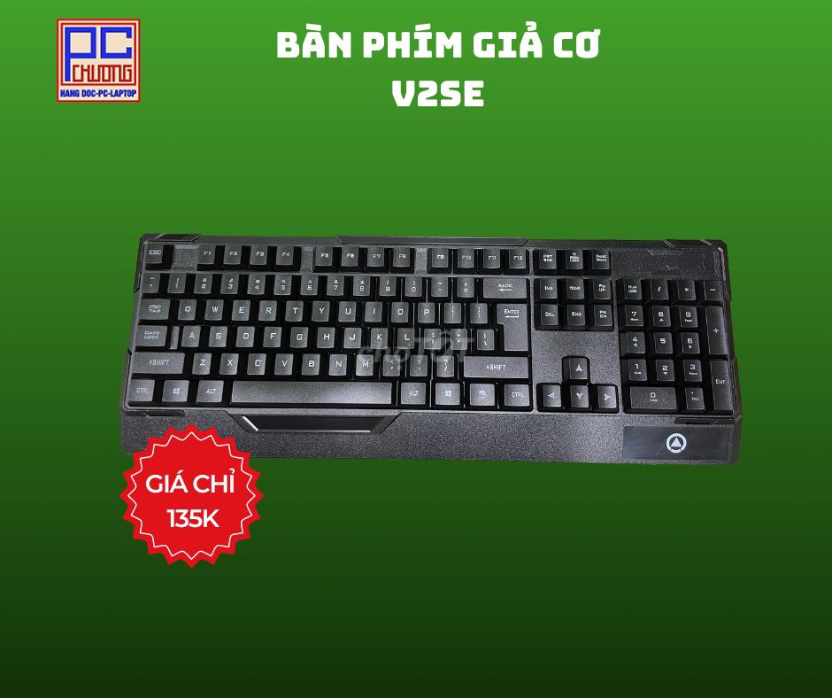 BÀN PHÍM GIẢ CƠ có đèn led  vỏ nhựa v2