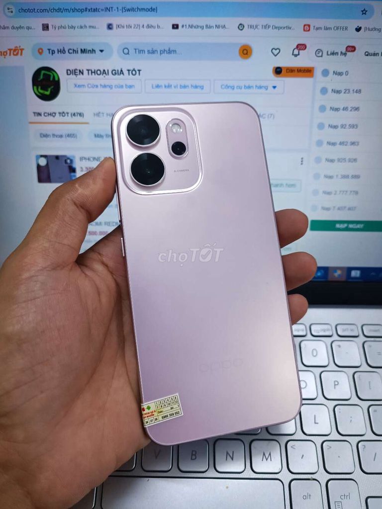 OPPO RENO 14F 8GB.256GB PIN 6000 CÒN BH 08/2026. Mua bán Điện thoại tại Quận Bình Thạnh Tp Hồ Chí Minh được đăng bởi Dân Mobile hình 1