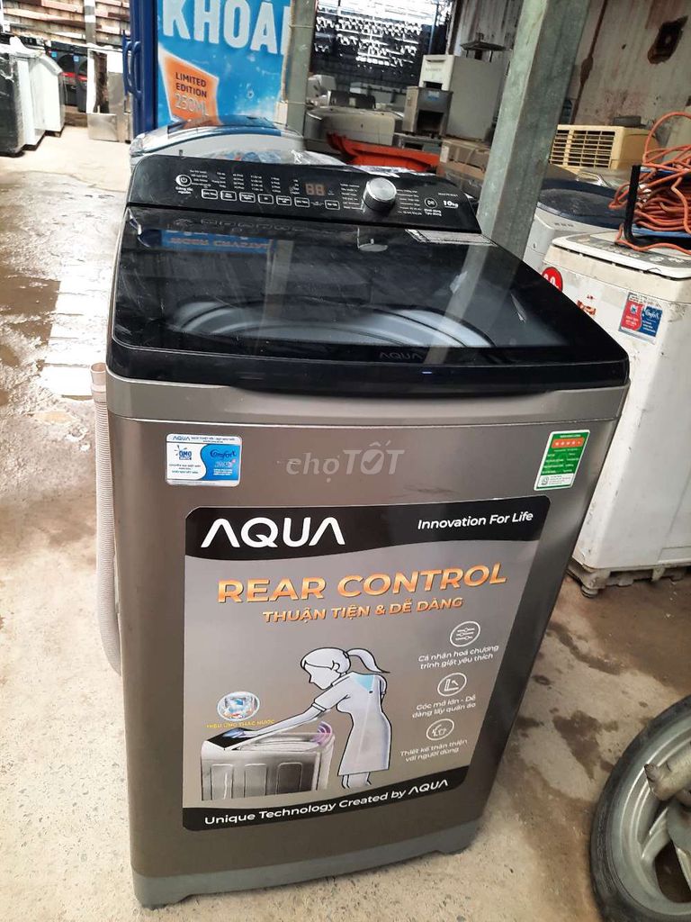 Máy giặt AQUA 10kg Xám tiết kiệm điện. Mua bán Máy giặt tại Quận 8 Tp Hồ Chí Minh được đăng bởi Điện Lạnh Giá Tốt HCM hình 1
