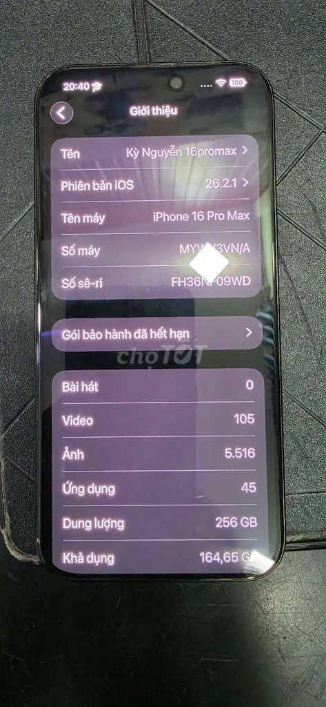 Apple iPhone 16 Pro Max 256GB Đen. Mua bán Điện thoại tại Thành phố Buôn Ma Thuột Đắk Lắk được đăng bởi Nguyễn Hoàng hình 1