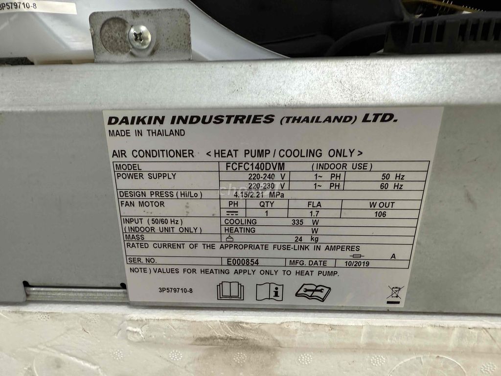 Máy lạnh Âm trần Daikin 5.5hp fcfc140 inverter 3ph. Mua bán Máy lạnh, điều hoà tại Quận 12 Tp Hồ Chí Minh được đăng bởi THỊNH KHANG MINH hình 4