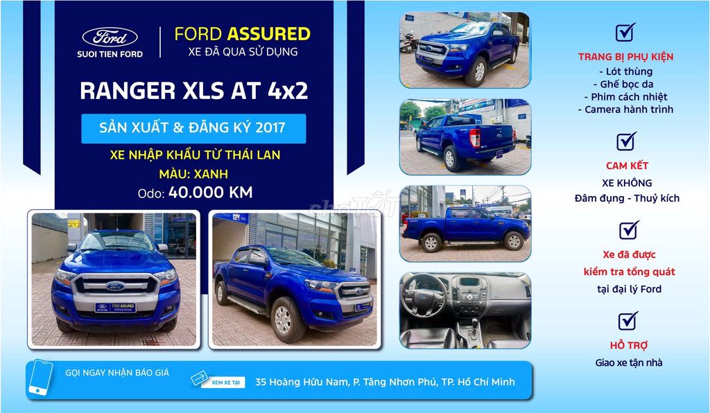 Ford Ranger 2017 XLS 2.2 4x2 AT - 40000 km. Mua bán Ô tô tại Thành phố Thủ Đức Tp Hồ Chí Minh được đăng bởi Trần Hiền Ford hình 9