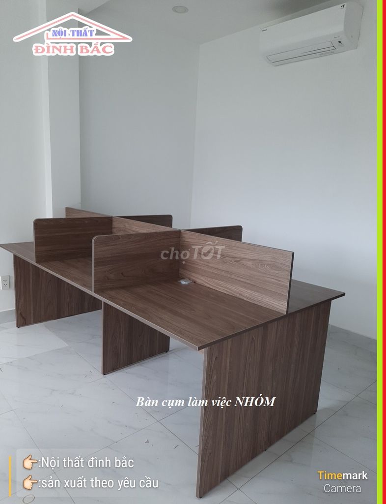 BÀN LÀM VIỆC NHÓM 6 NGƯỜI : 90 X 240 / 120 X 240