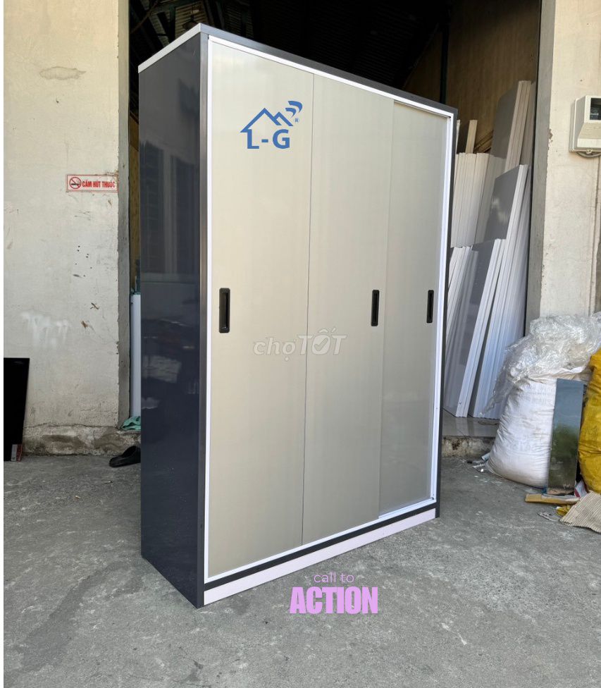 Tủ quần áo Nhựa Đài Loan Xám cửa lùa gọn gàng. Mua bán Tủ, kệ gia đình tại Quận 10 Tp Hồ Chí Minh được đăng bởi GIƯỜNG SẮT SƠN LÂM hình 1