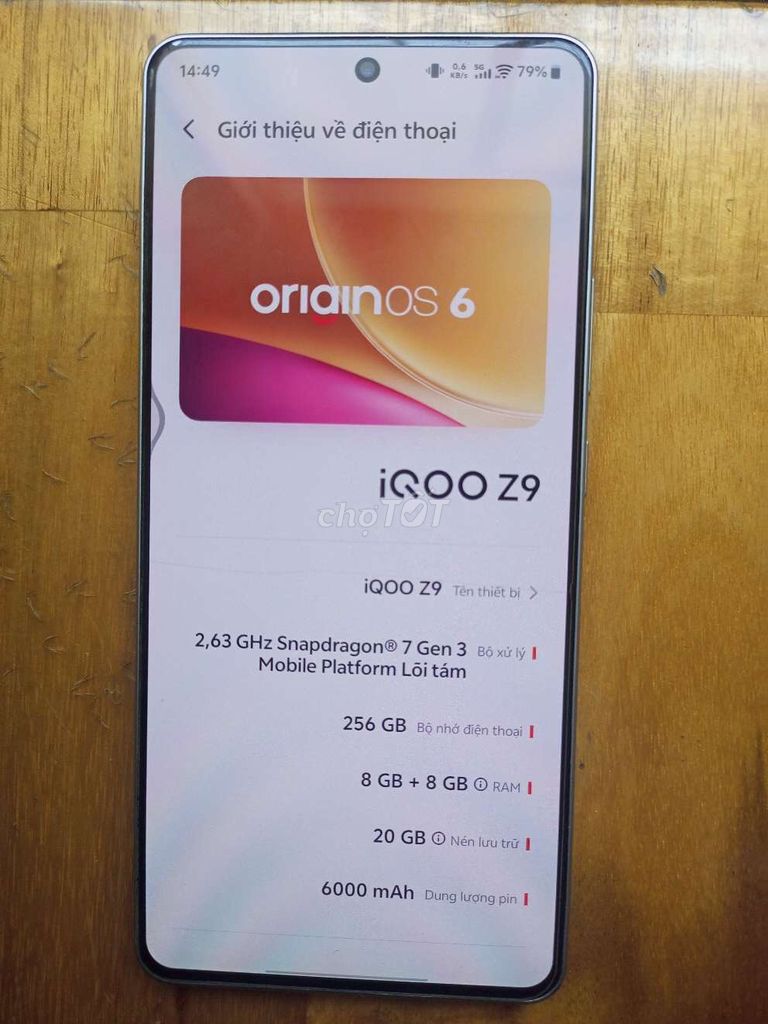 iQOO Z9 256GB Trắng. Mua bán Điện thoại tại Quận Bình Tân Tp Hồ Chí Minh được đăng bởi Huỳnh Phước Hậu hình 1