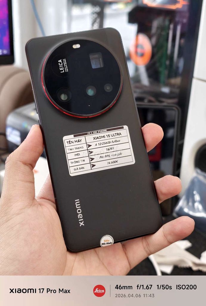 Xiaomi 15 Ultra 12/256GB Đen Fullbox Pin 99. Mua bán Điện thoại tại Quận Ninh Kiều Cần Thơ được đăng bởi Zelda Phone hình 1