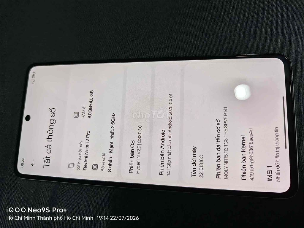 Xiaomi Redmi Note 12 Pro 5G 128GB Trắng. Mua bán Điện thoại tại Thành phố Dĩ An Bình Dương được đăng bởi Hoàng hình 1