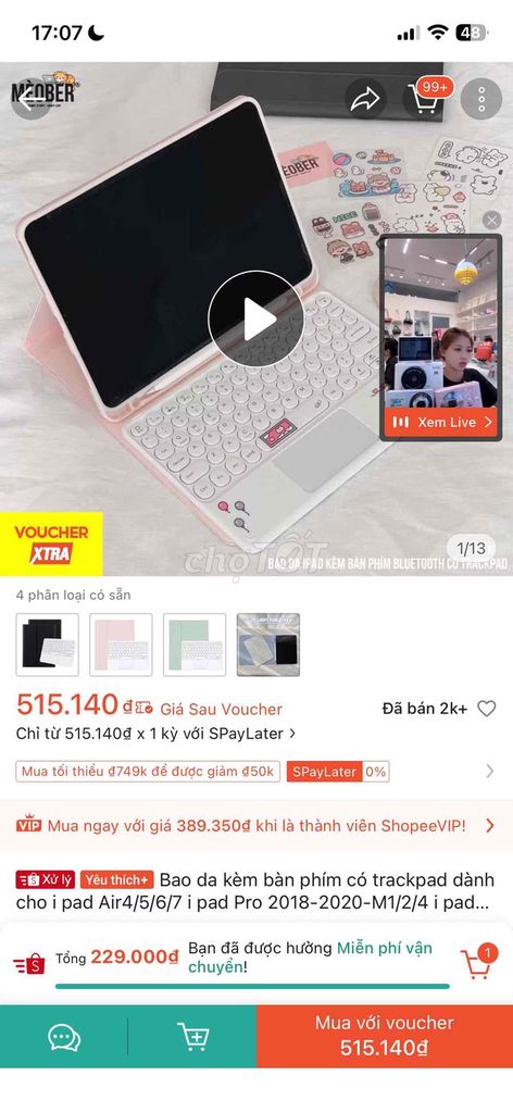 Bao da bàn phím iPad Air/Pro. Mua bán Phụ kiện (Màn hình, Chuột...) tại Quận Gò Vấp Tp Hồ Chí Minh được đăng bởi Thuỳ Dương hình 1