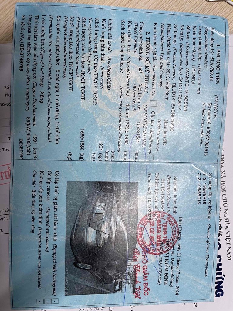 Hyundai Avante 2013 1.6 MT - 70000 km. Mua bán Ô tô tại Quận 8 Tp Hồ Chí Minh được đăng bởi Anh Quốc  hình 5