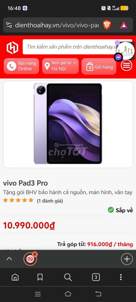 Vivo pad 3 pro Máy tính bảng 13 inch giá tốt