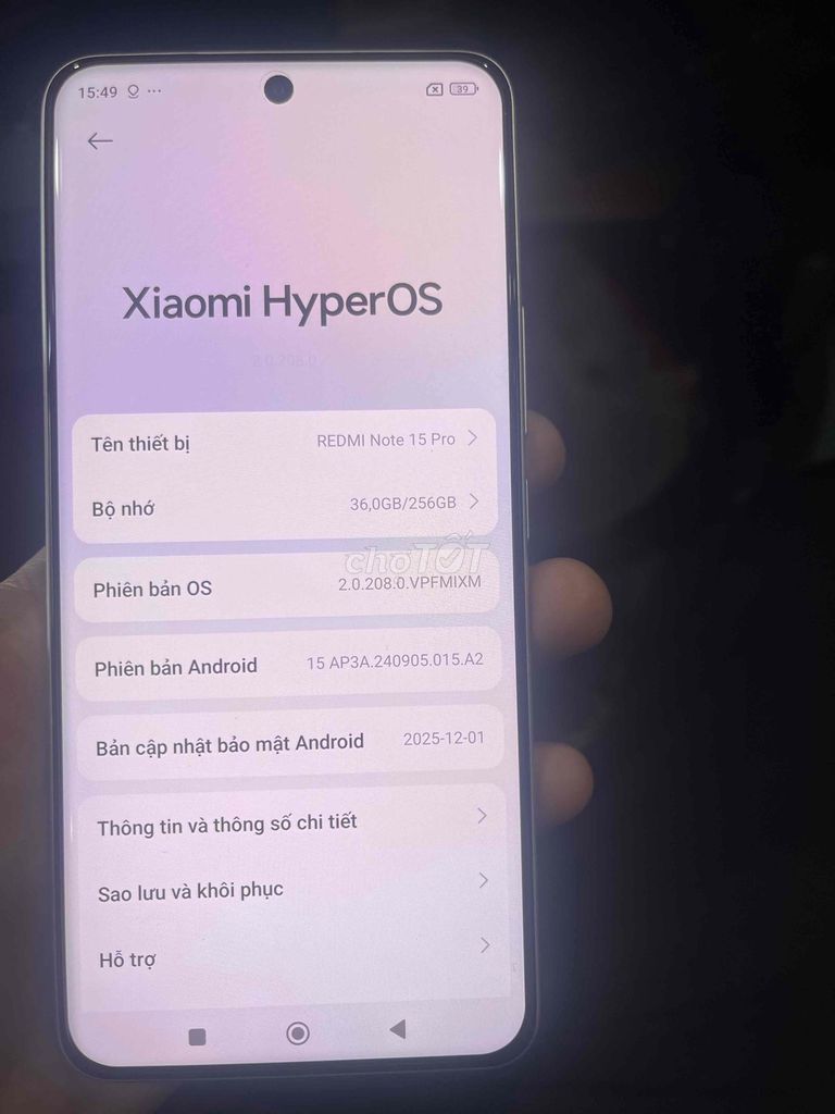 Xiaomi Redmi Note 15 Pro 256GB Bạc. Mua bán Điện thoại tại Huyện Bình Chánh Tp Hồ Chí Minh được đăng bởi Thiên Huỳnh hình 1