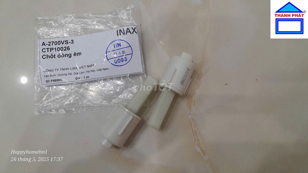 Chốt nắp bồn cầu INAX A-2700VS-3 Trắng. Mua bán Thiết bị vệ sinh, nhà tắm tại Quận Nam Từ Liêm Hà Nội được đăng bởi THÀNH PHÁT hình 1