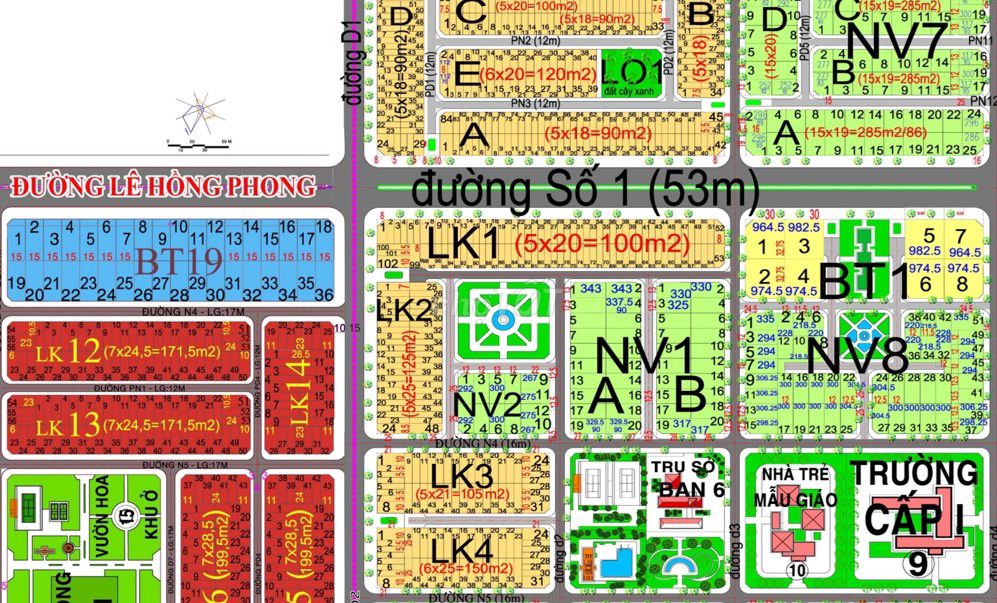 Bán nền liên kế dự án Hud Nhơn Trạch mặt tiền đường 35m