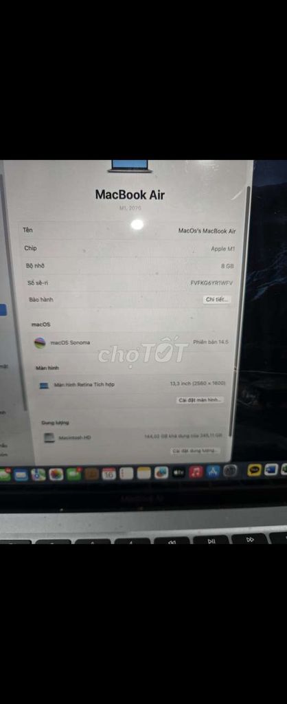Apple MacBook Air M1 8GB/256GB. Mua bán Laptop tại Quận Sơn Trà Đà Nẵng được đăng bởi Ms My hình 1