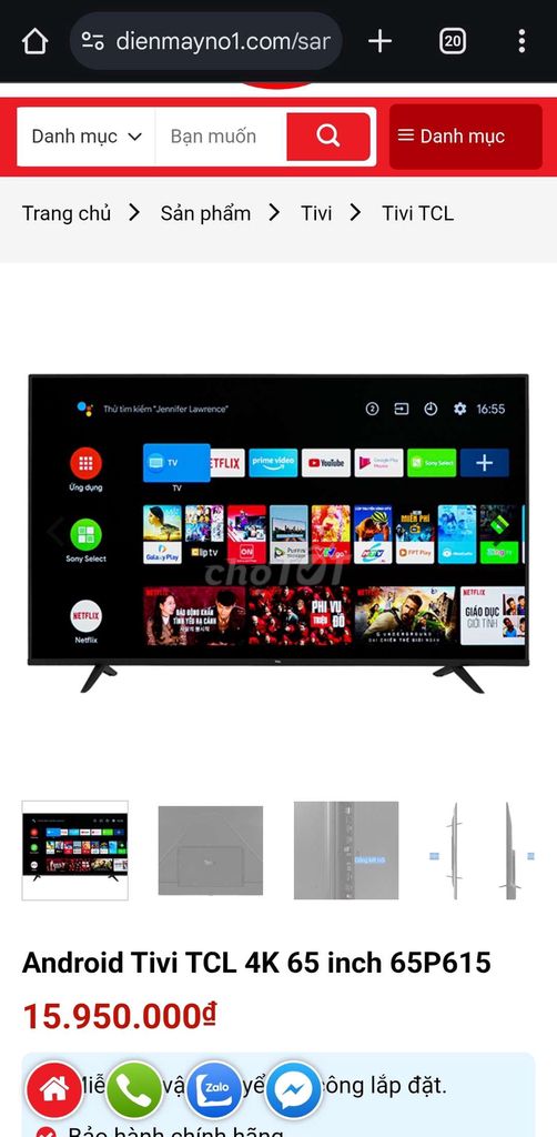 Bán Tivi TCL 65inch