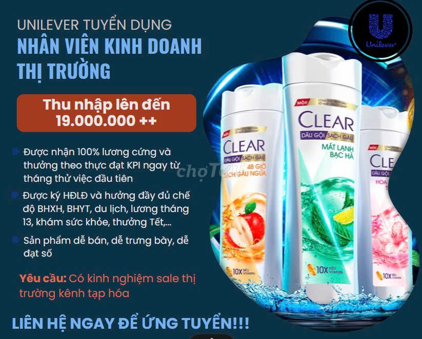 NV KINH DOANH THỊ TRƯỜNG UNILEVER TẠI LONG XUYÊN