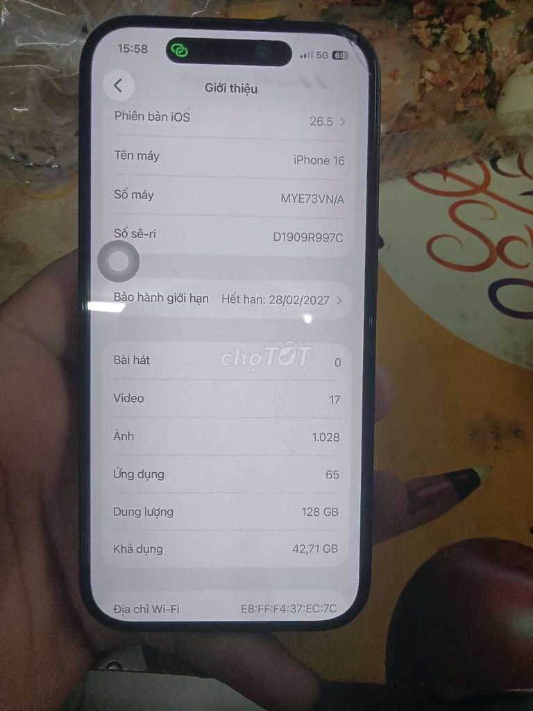 Apple iPhone 16 128GB Đen. Mua bán Điện thoại tại Quận 12 Tp Hồ Chí Minh được đăng bởi Trung Yan Ng hình 1