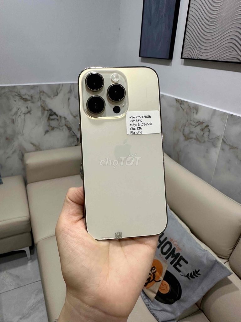 iPhone 14 Pro 128GB Vàng Mỹ Rịa Lưng Zin all. Mua bán Điện thoại tại Huyện Hóc Môn Tp Hồ Chí Minh được đăng bởi SIRI STORE HCM hình 1