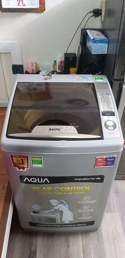 Máy giặt Aqua 9kg cửa trên Xám. Mua bán Máy giặt tại Quận Tân Bình Tp Hồ Chí Minh được đăng bởi Diêu linh hình 1