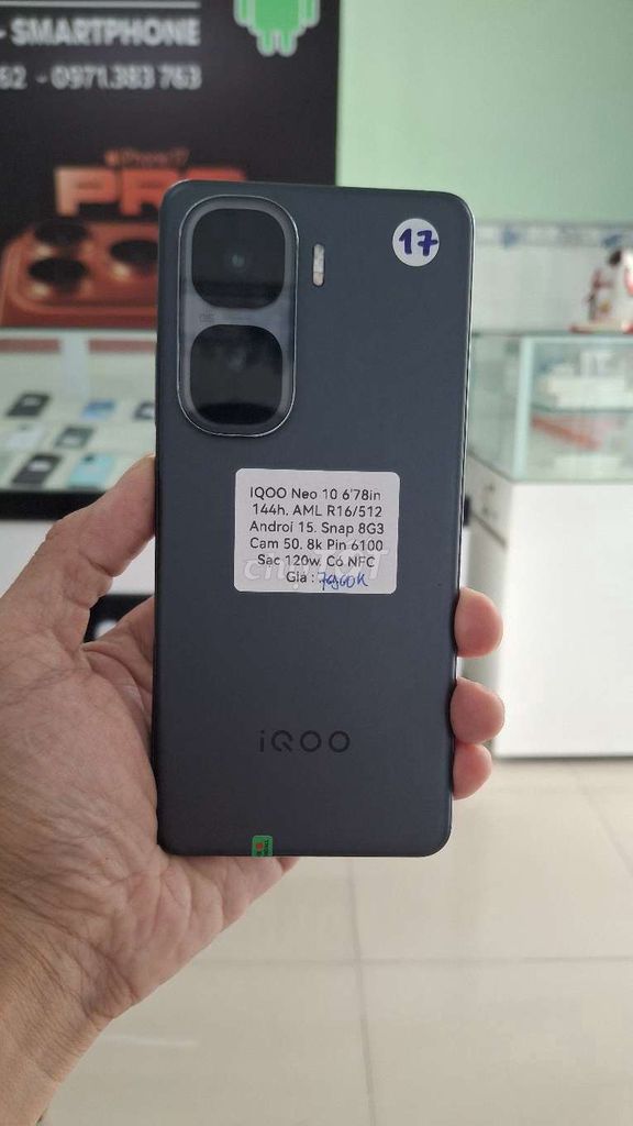 IQOO Neo 10 16GB/512GB Xám. Mua bán Điện thoại tại Thành phố Thủ Dầu Một Bình Dương được đăng bởi TTMobileBD hình 1