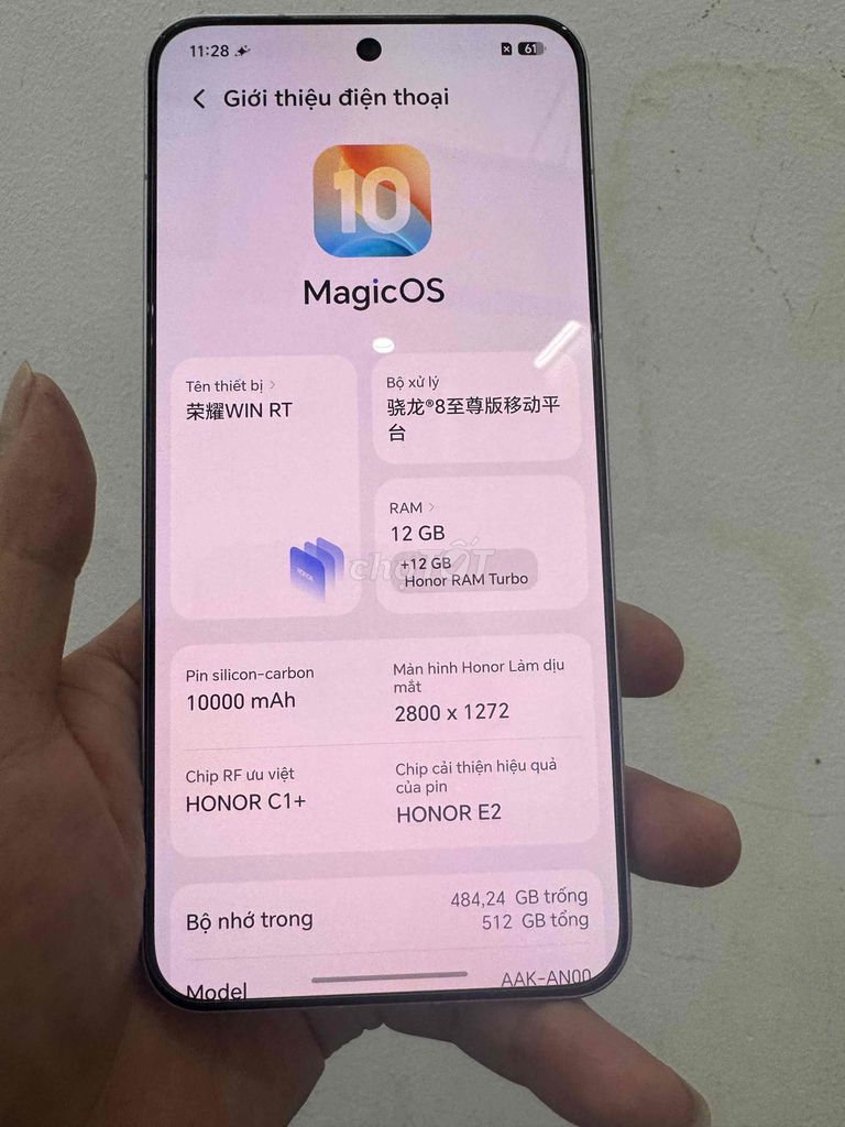 Honor Win RT 512GB Trắng. Mua bán Điện thoại tại Quận 10 Tp Hồ Chí Minh được đăng bởi Minh Minh hình 1