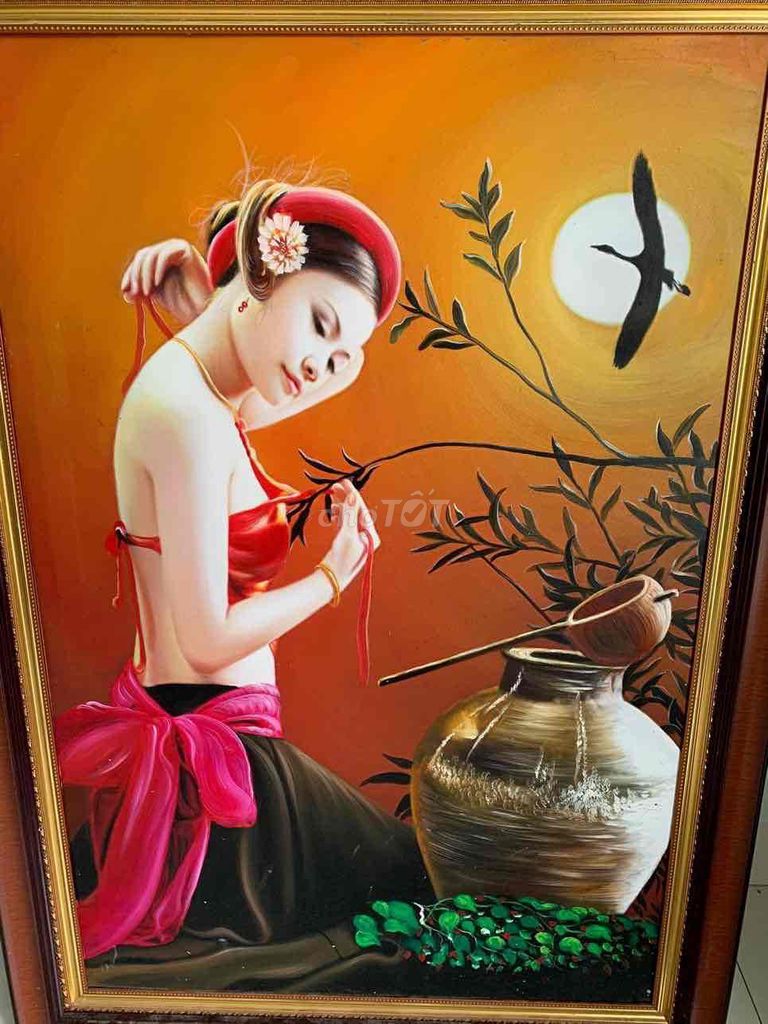 Tranh sơn dầu Cổ điển Khung vàng 73cm x 104cm