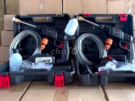 Rửa xe Hitachi 199V+2pin+Fullkiện hộp nhựa 2024