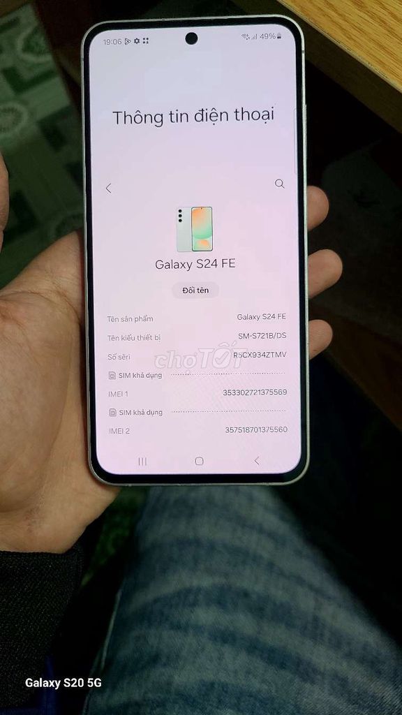 Samsung Galaxy S24 FE 256GB Xanh 99%. Mua bán Điện thoại tại Thị xã Phú Mỹ Bà Rịa - Vũng Tàu được đăng bởi Phước Lộc hình 1