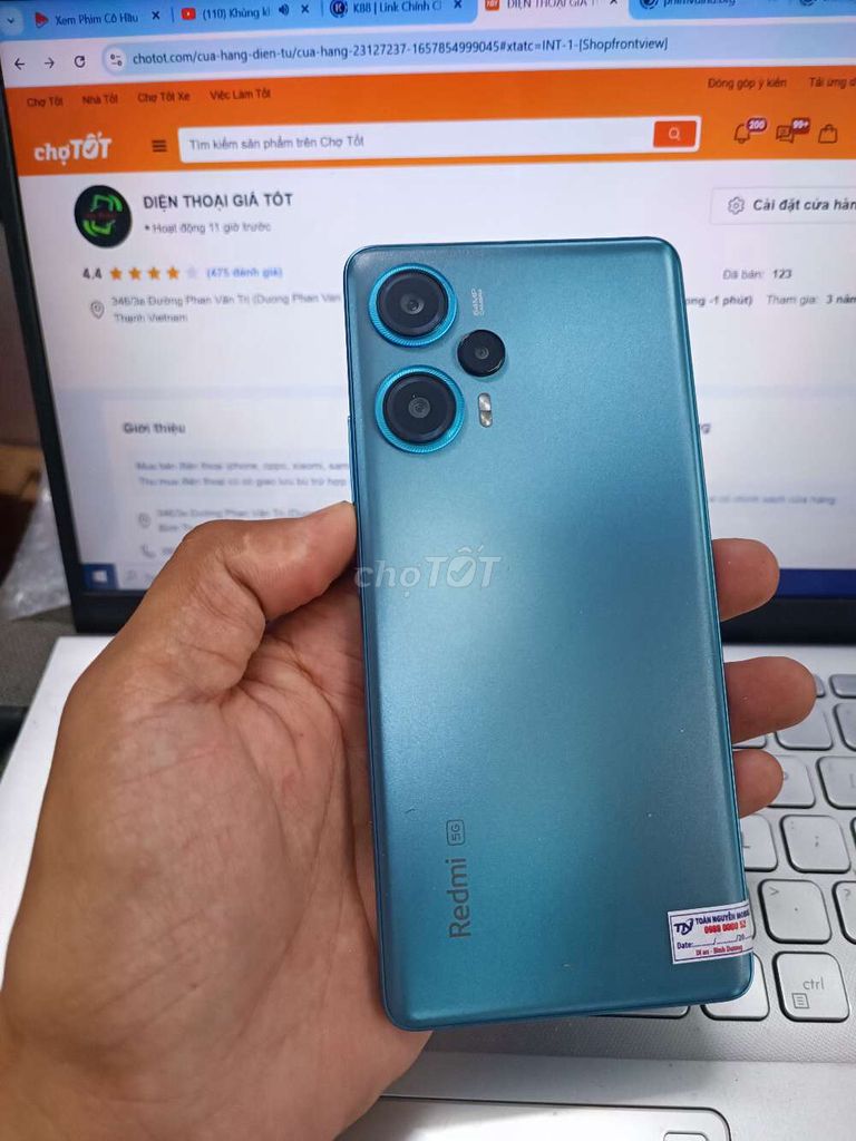 XIAOMI REDMI NOTE 12 TURBO 8GB.256GB SNAP 7+ GEN 2. Mua bán Điện thoại tại Quận Bình Thạnh Tp Hồ Chí Minh được đăng bởi Dân Mobile hình 1
