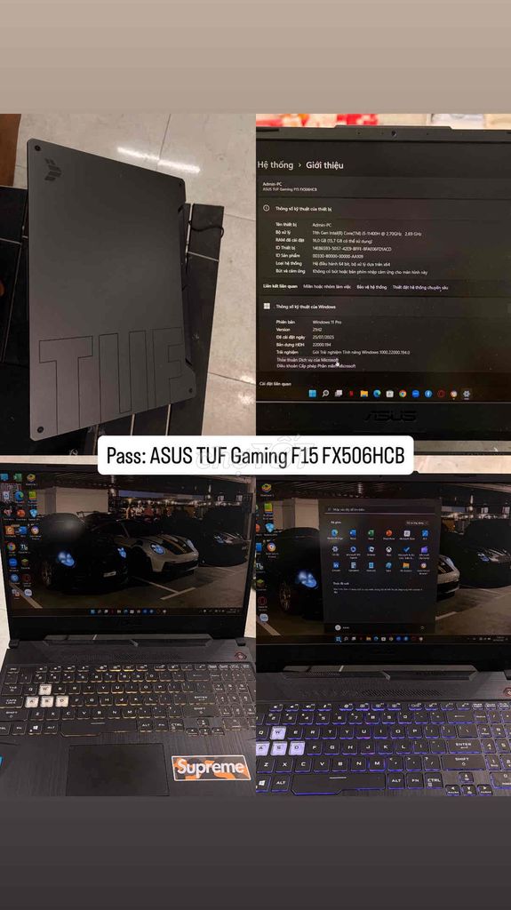 ASUS TUF Gaming F15 FX506HCB i5-11400H 16GB/512GB. Mua bán Laptop tại Huyện Bình Chánh Tp Hồ Chí Minh được đăng bởi Dương Bơ hình 1