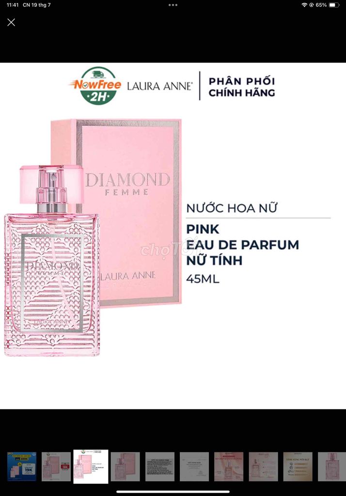 Nước hoa Laura Anne Diamond Femme Nữ Hồng 45ml. Mua bán Nước hoa tại undefined Đà Nẵng được đăng bởi Trần Linh hình 1