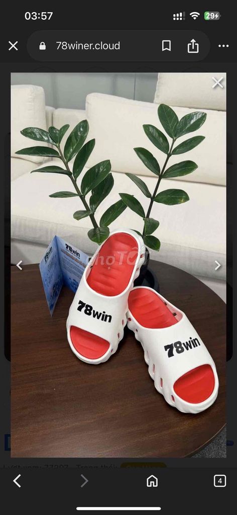 Dép 78win bền Trắng, Đỏ - Size 41. Mua bán Giày dép tại Quận Cái Răng Cần Thơ được đăng bởi Phạm Vũ Khang hình 1