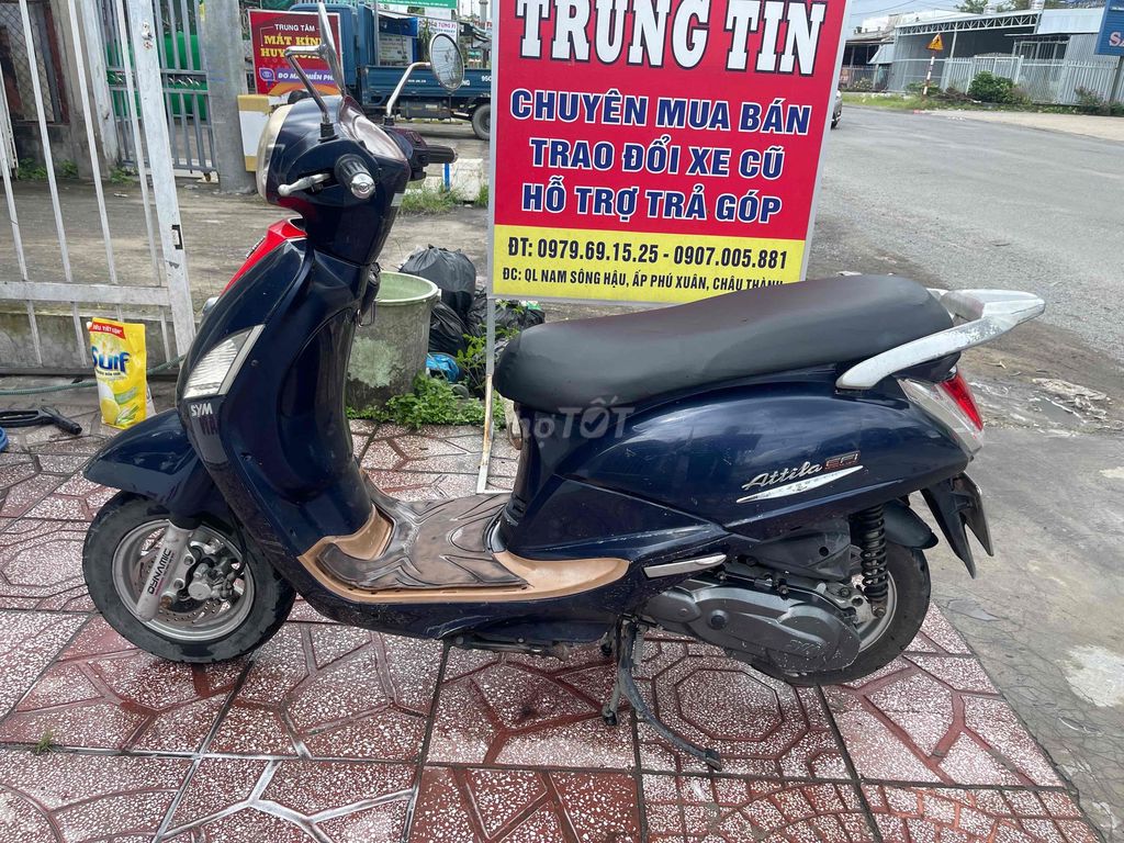 SYM Attila Fi 2013 Xanh Đỏ. Mua bán Xe máy tại Quận Cái Răng Cần Thơ được đăng bởi CẦM ĐỒ TRUNG TÍN  hình 4