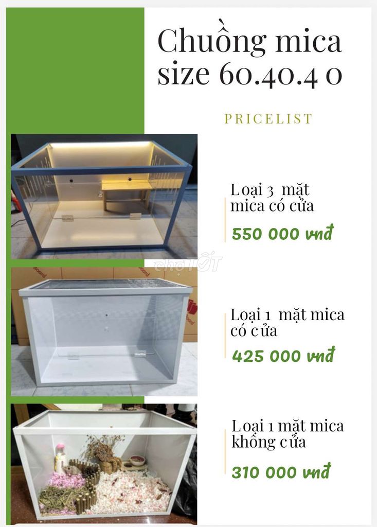 Chuồng mica 60.40.40